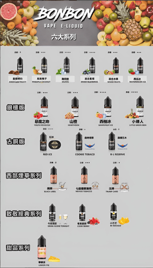 微信截图_20240803145855.png 【小煙油】BONBON煙油 邦邦菸油 30ml/30mg 美國進口 台灣電子煙推薦